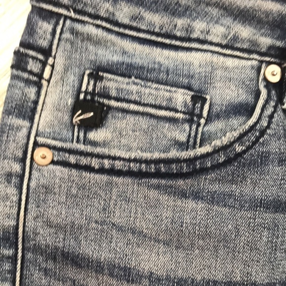 KanCan KC8356M Distressed Medium Rise Busted Knee Skinny Jeans size 27 - Picture 9 of 13